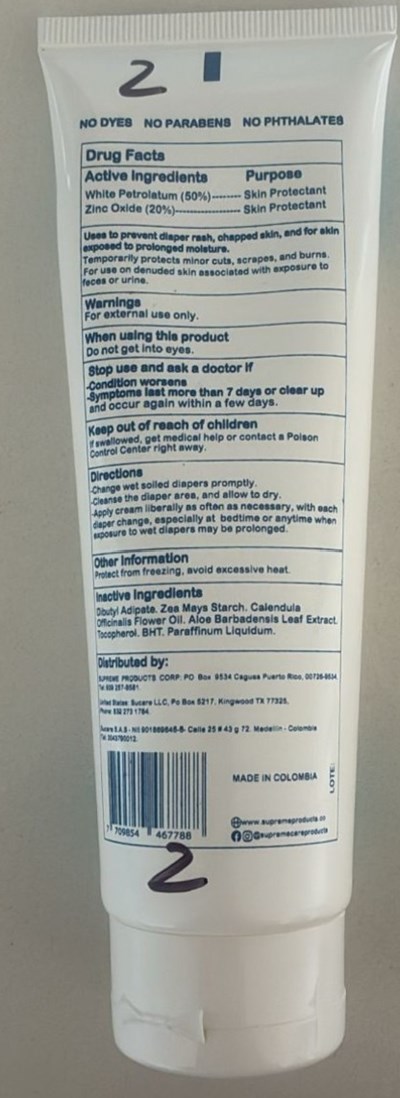 Drug Facts (Back   Supreme Care Protective Cream)